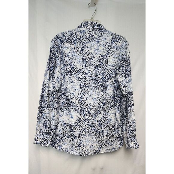 Men's Woolworth Multicolor Blue/White Long Sleeve Button Down Shirt Size Large - Picture 4 of 7